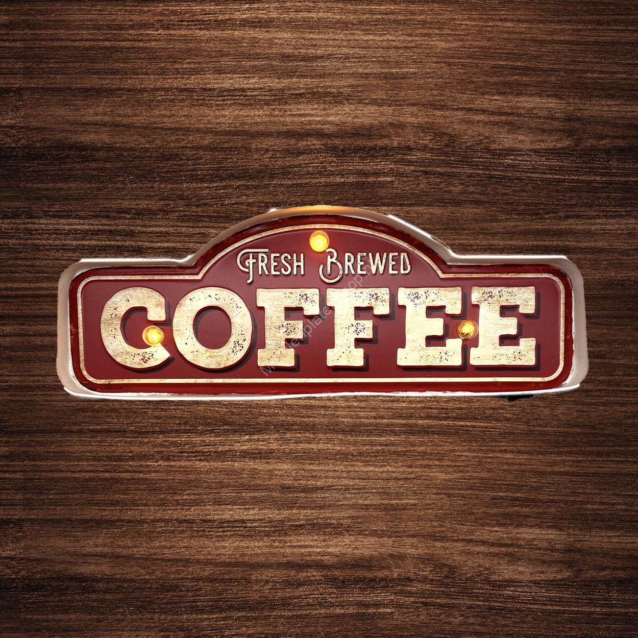 Metalen Lichtbord - Coffee Bord - LED verlichting