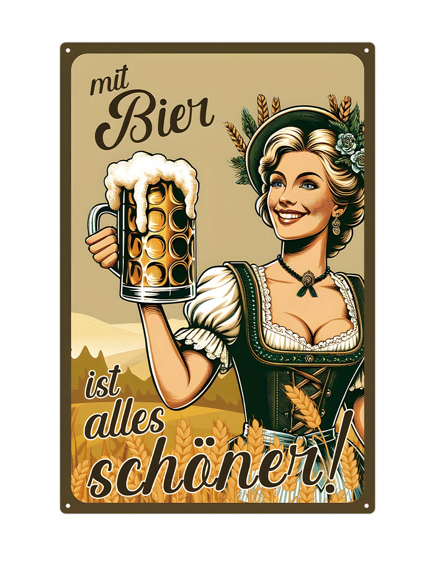 With beer, everything is cleaner - Metal Wall Sign