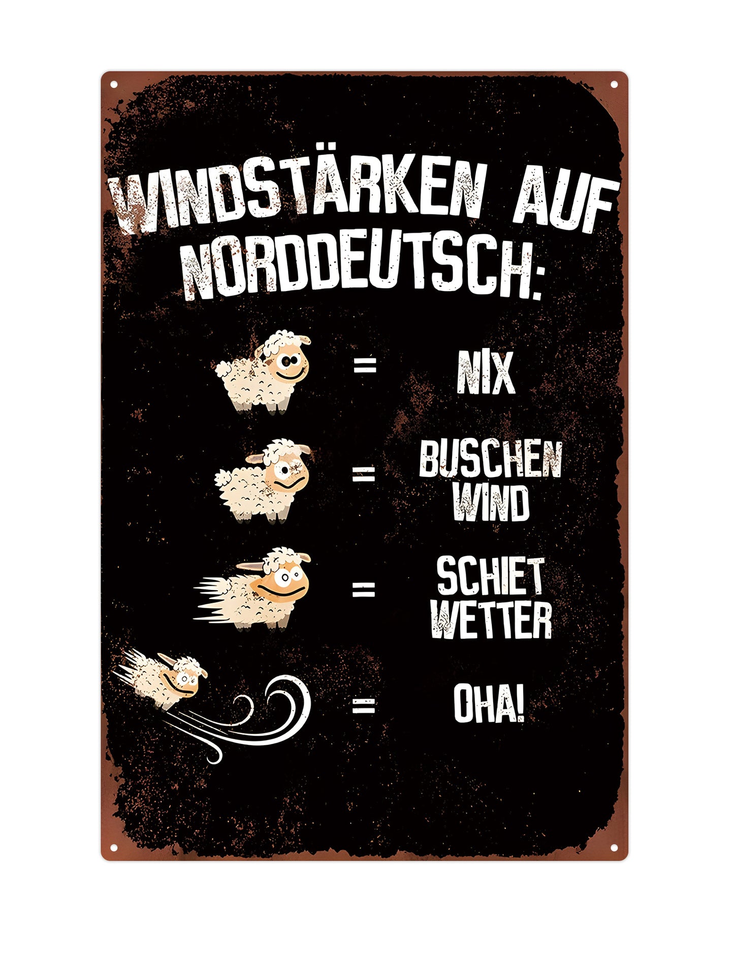 Windstarken auf Norddeutsch - Metal Wall Sign