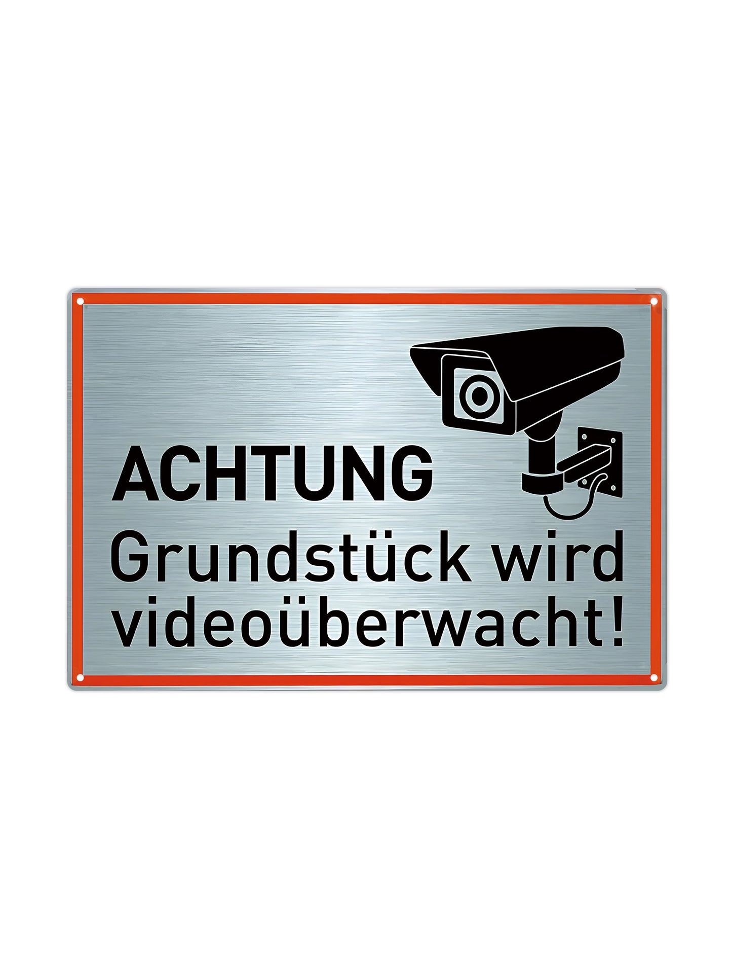 Achtung - Grundstuck wird videouberwacht! - Metal Wall Sign