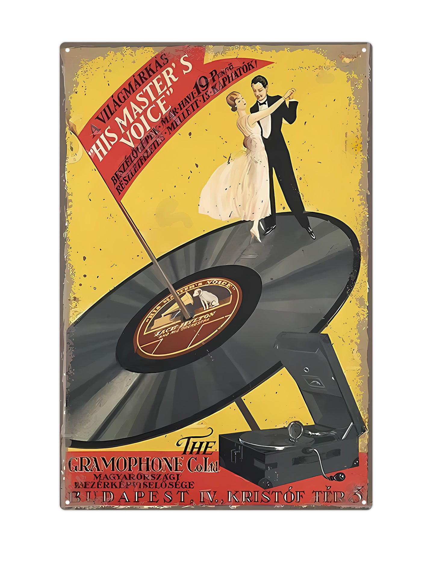 The Gramophone Gold - Metal Wall Sign