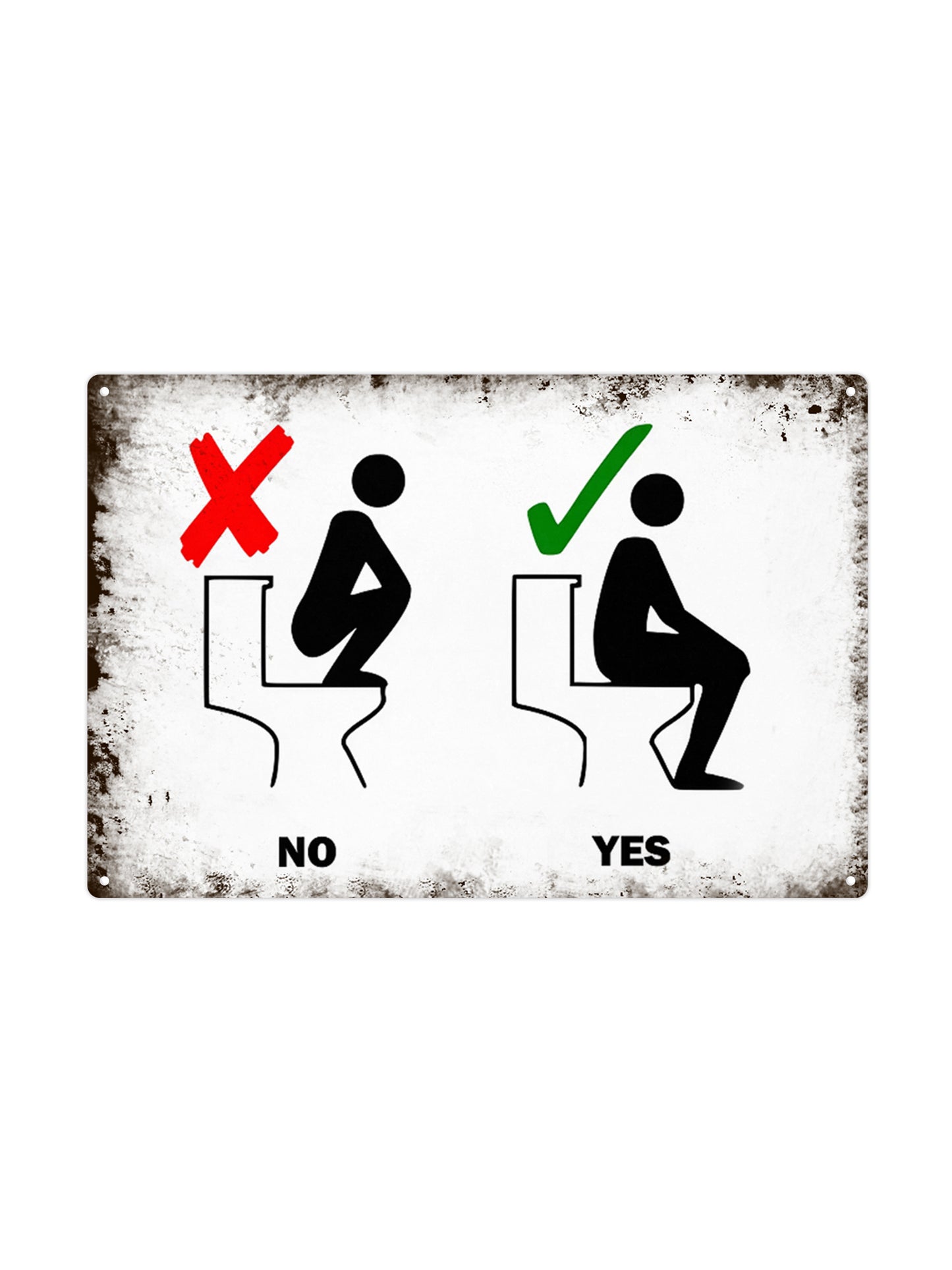 Toilet Yes/No - Metal Wall Sign