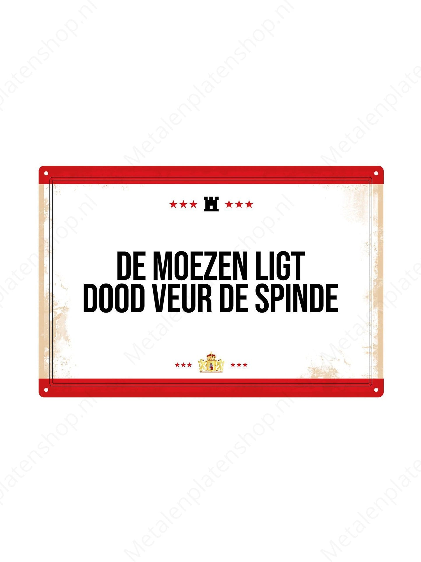 De moezen ligt dood veur de spinde. - Drentse Borden