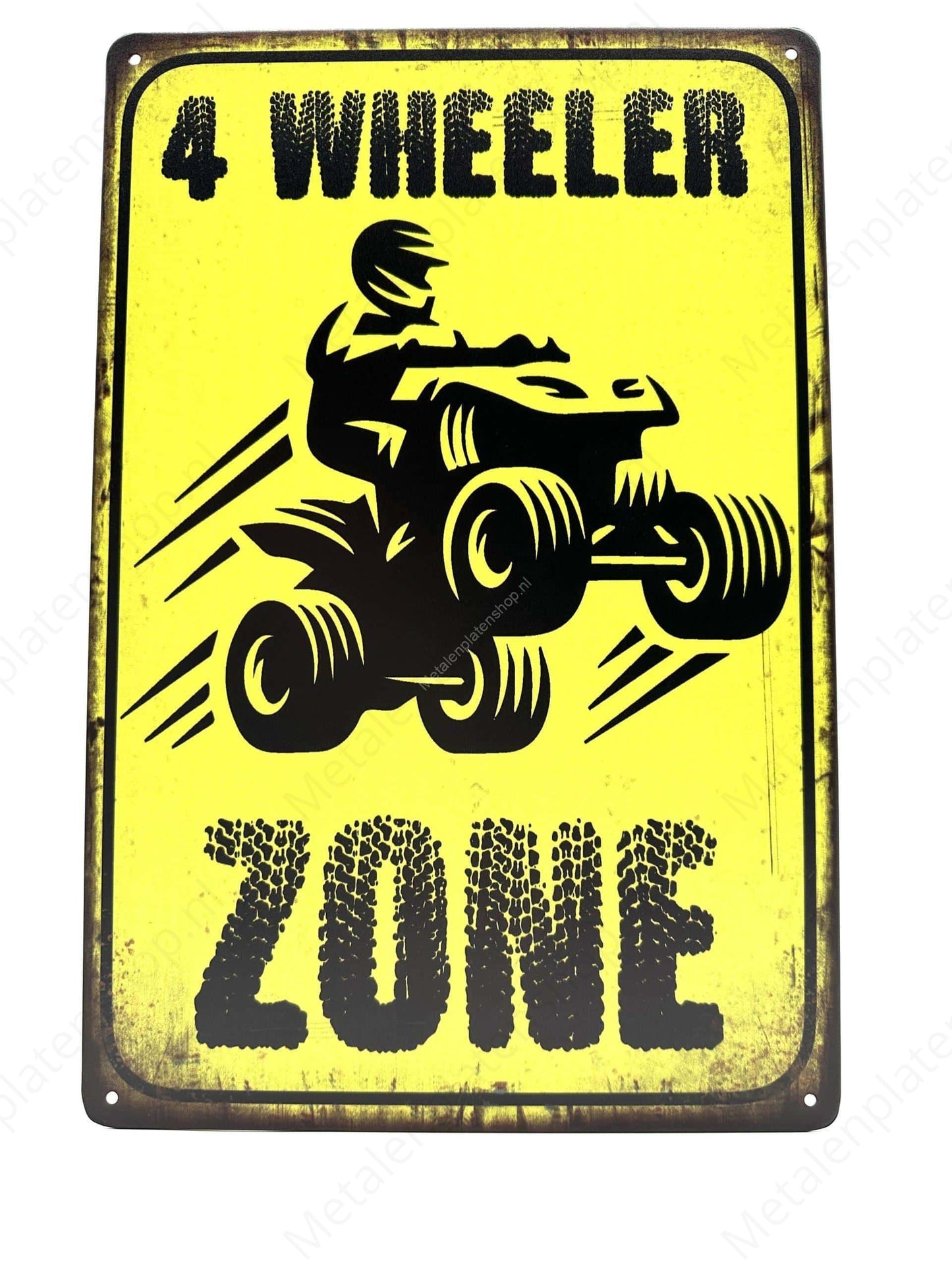 4 Wheeler Zone - Metal Wall Sign