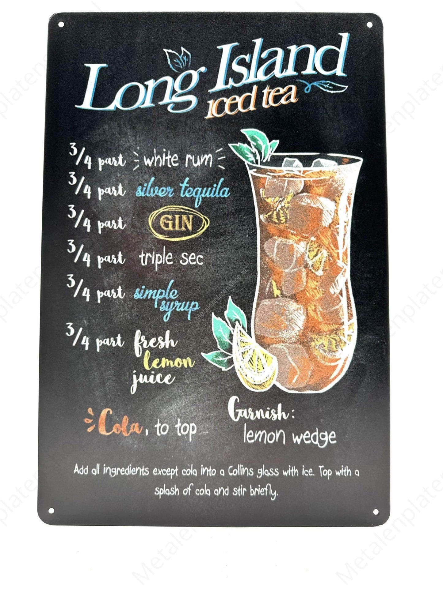 Long Island Iced Tea - Metal Wall Sign