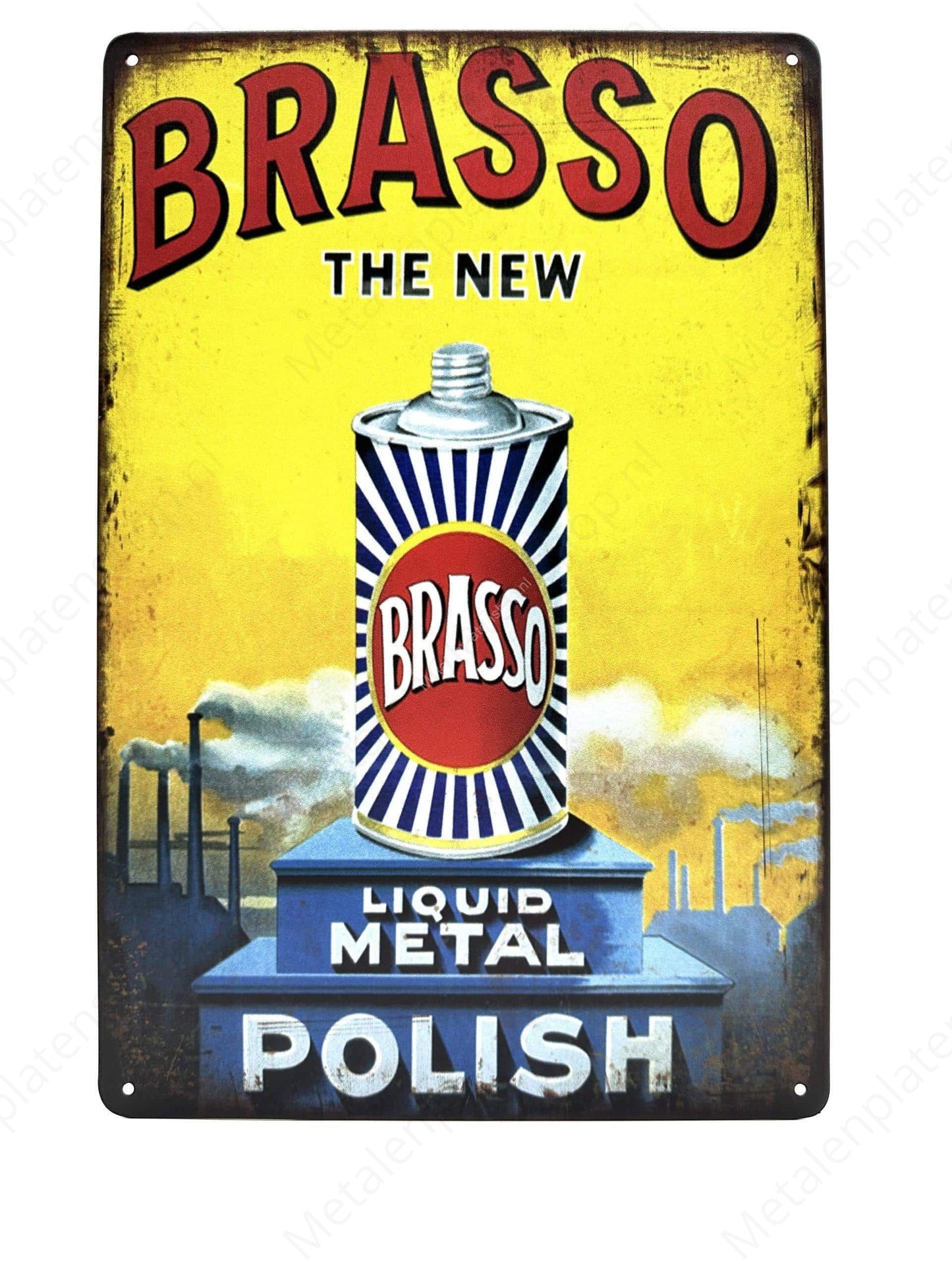 Brasso - The new Liquid Metal Polish - Metal Wall Sign