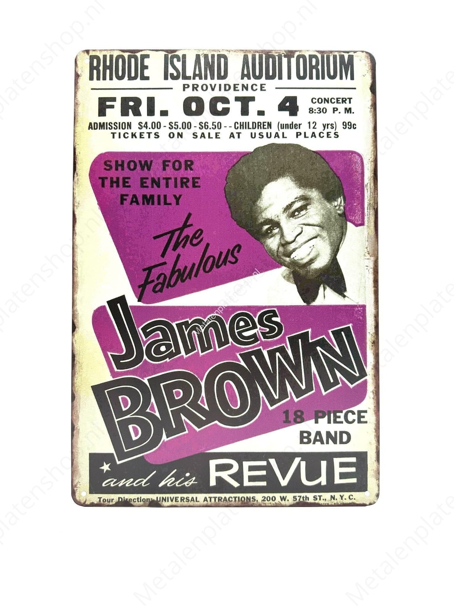 James Brown - The Fabulous - Poster - Metal Wall Sign