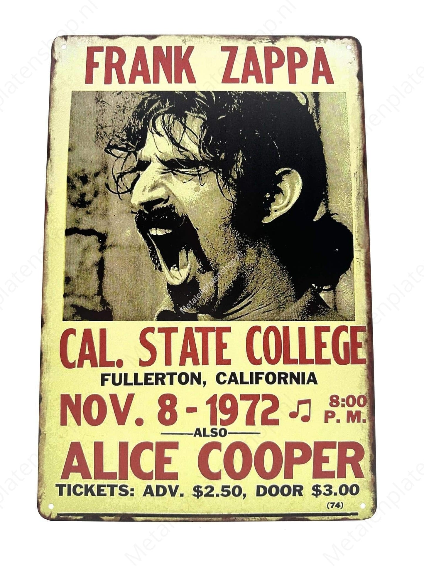 Frank Zappa - Kalifornien - Fullerton - Poster