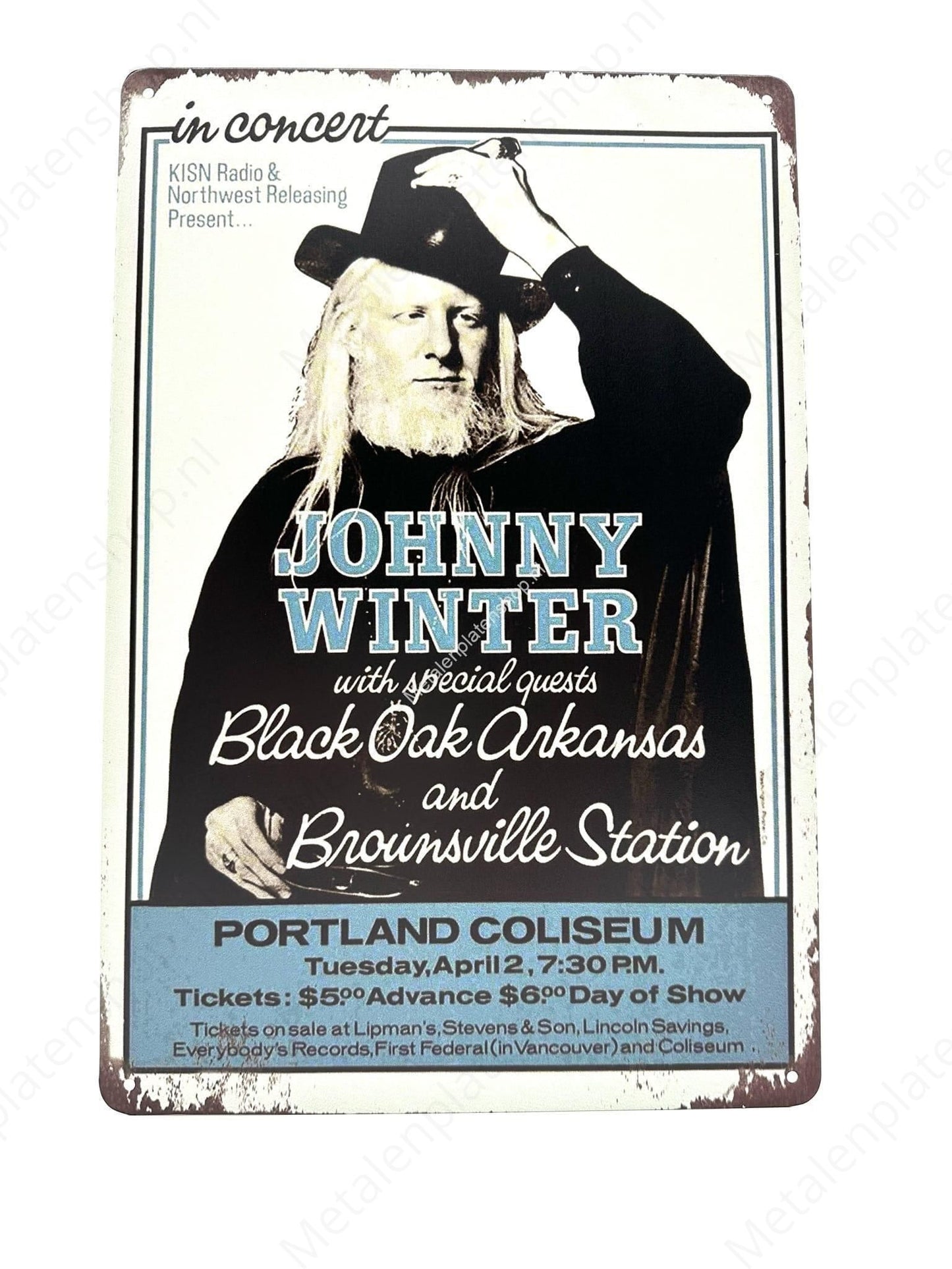 Johnny Winter - Portland Coliseum - Poster