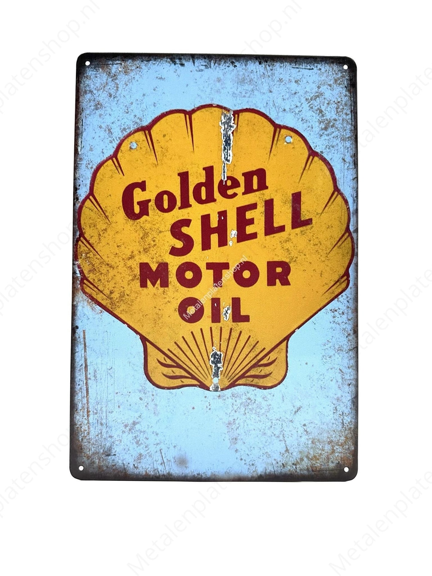 Golden Shell - Motor Oil - Metal Wall Sign