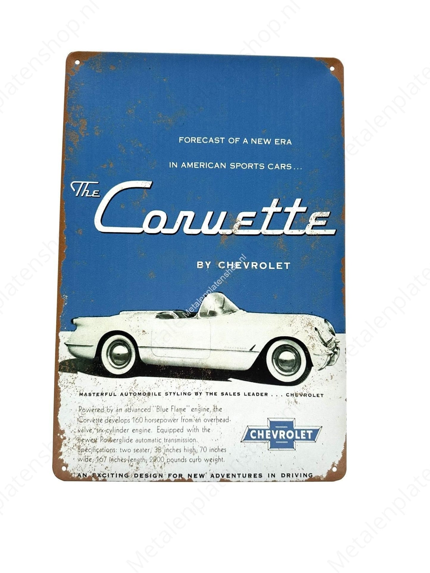 The Corvette - Forecast of a new era - Metal Wall Sign