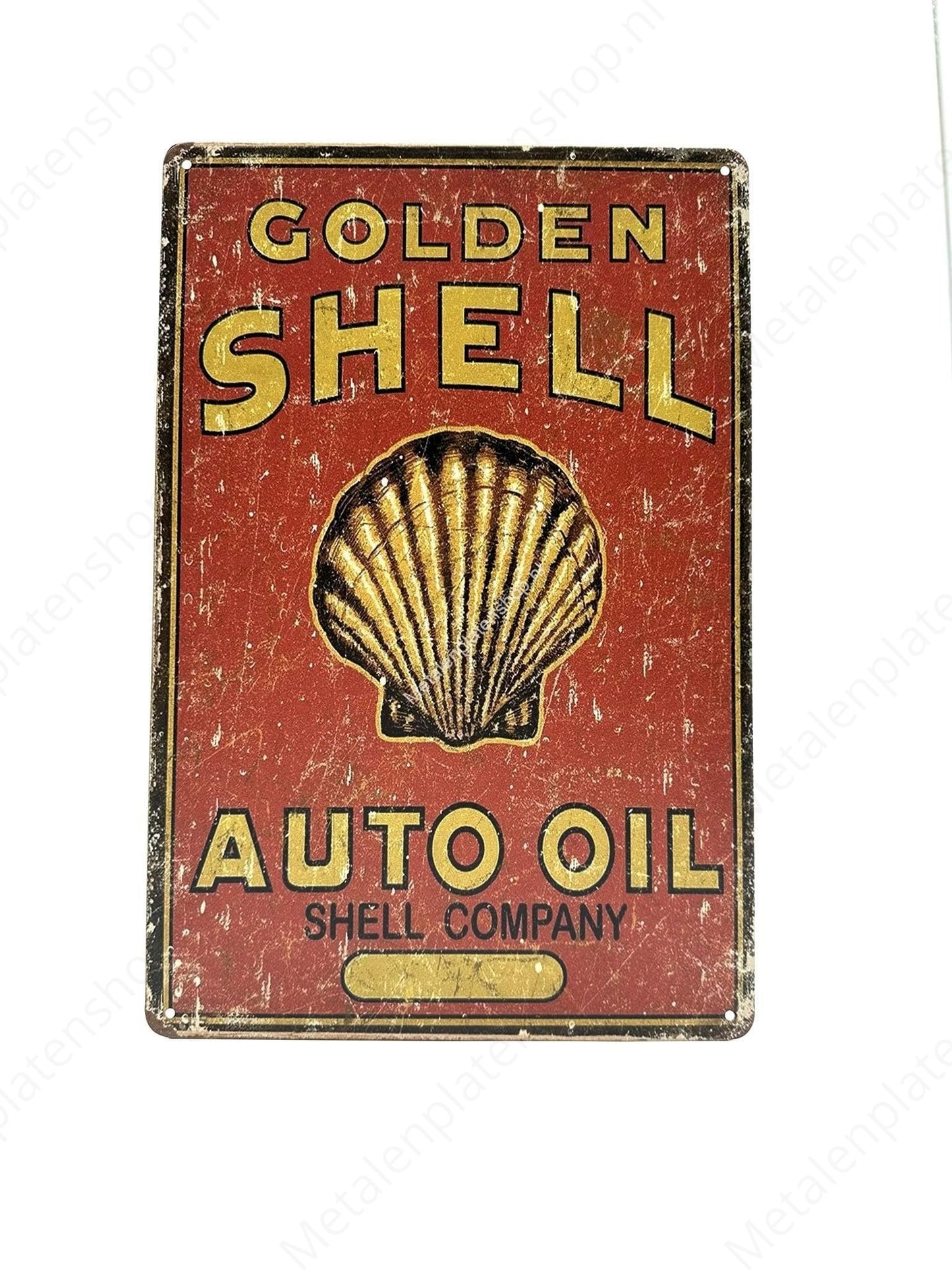 Golden Shell - Auto Oil - Shell Company - Metal Wall Sign
