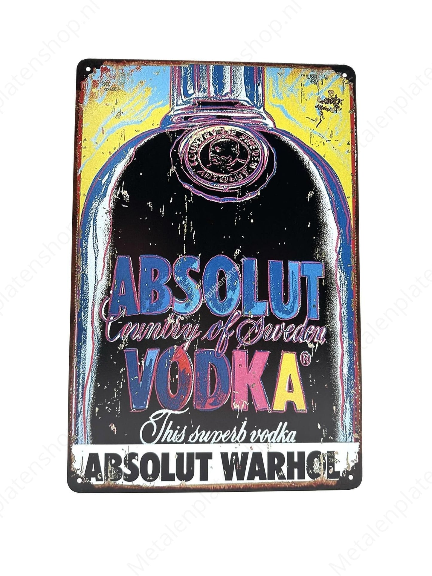Absolut Vodka - This superb Vodka - Absolut Warhol - Metal Wall Sign