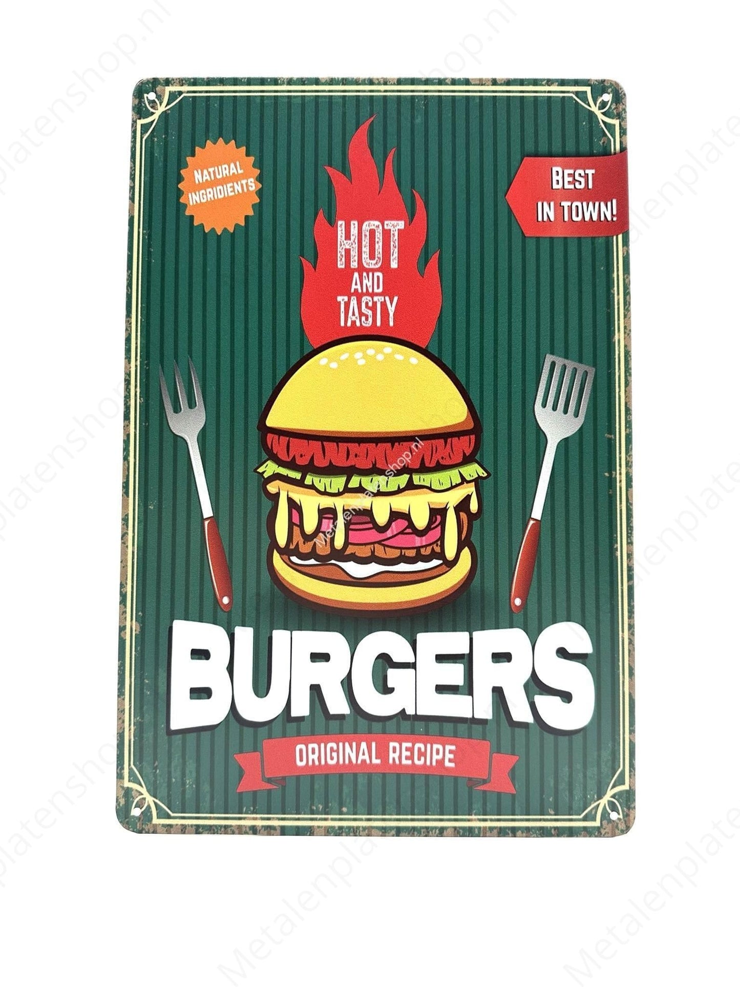 Burgers - Original Recipe - Metal Wall Sign