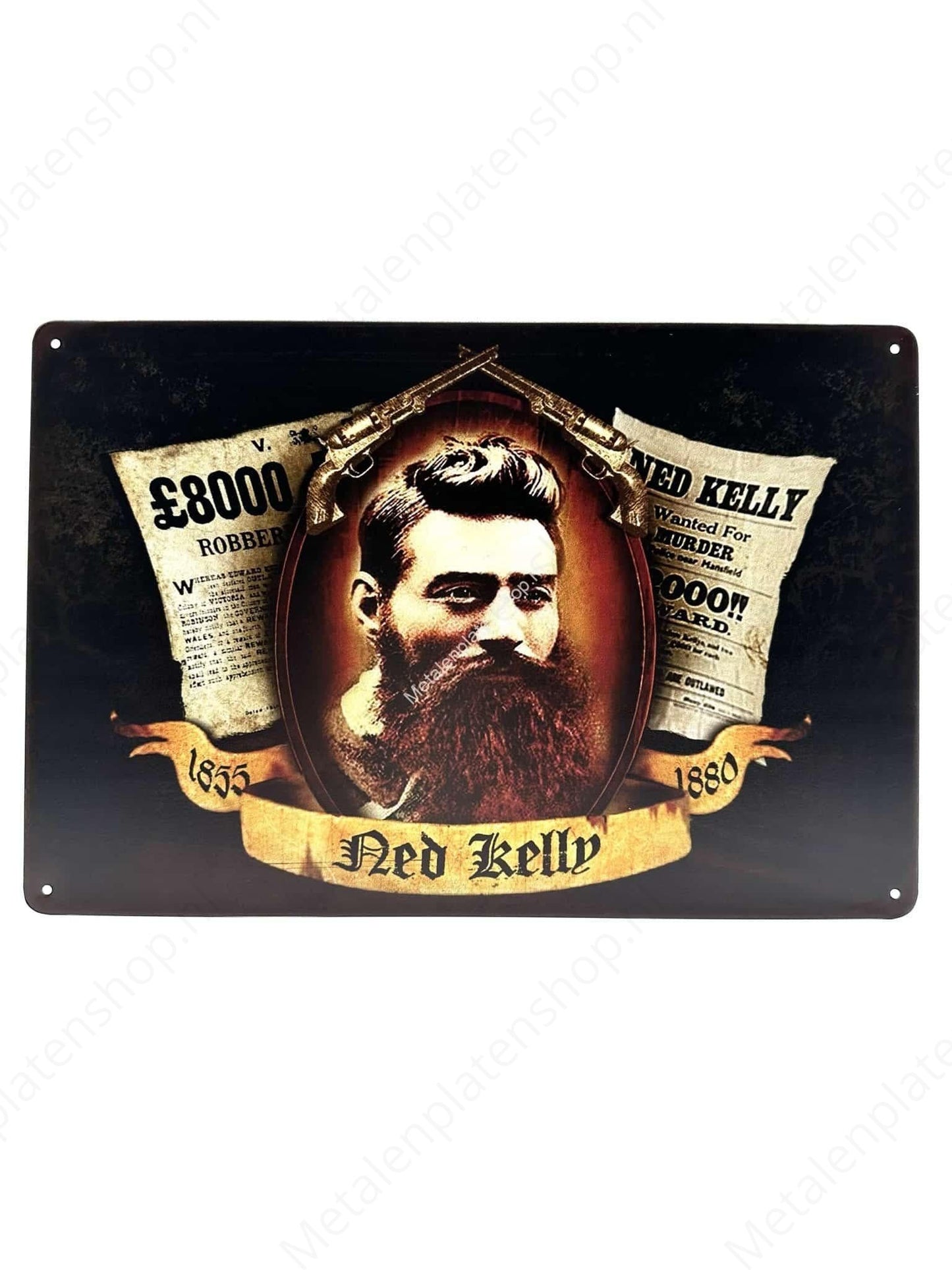 Ned Kelly - Wanted - Metal Wall Sign
