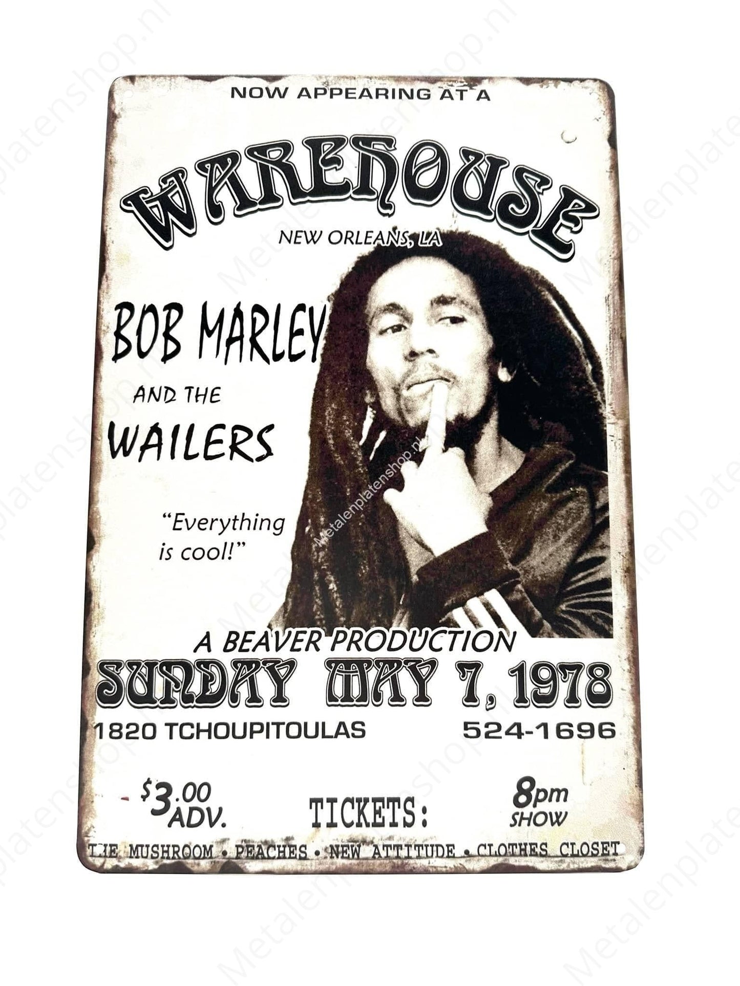 Bob Marley and the Wailers - Everything is cool! - Metal Wall Sign