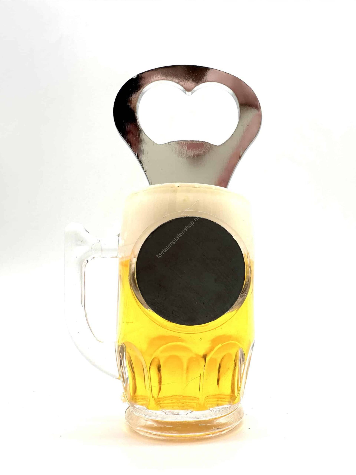 Beer or bottle opener with magnet - Beer glass without tip - 12cm