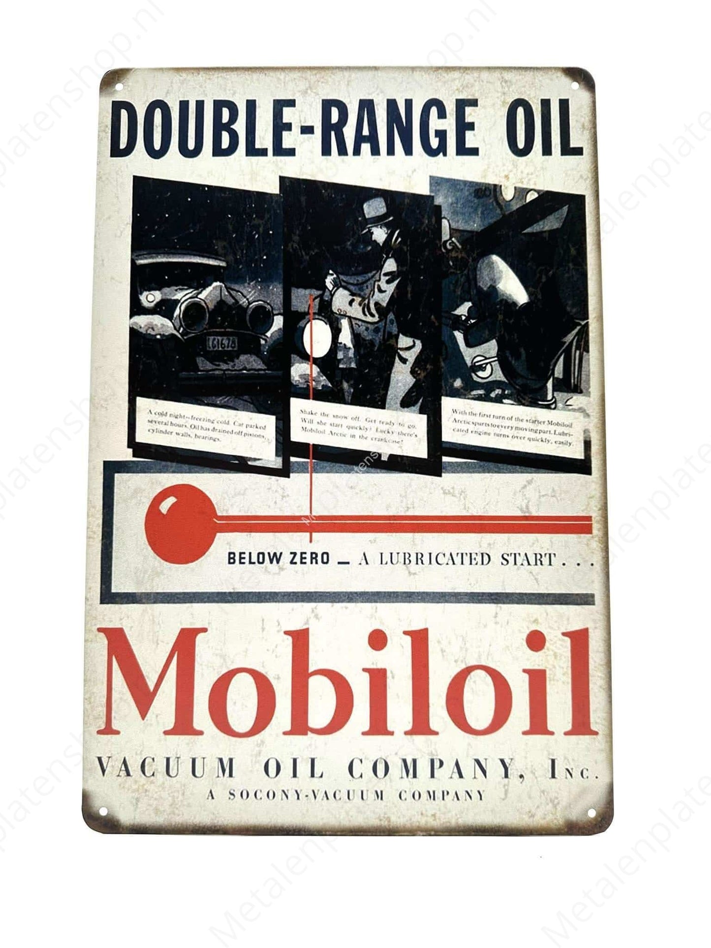 Double-Range Oil - Mobiloil - Metal Wall Sign