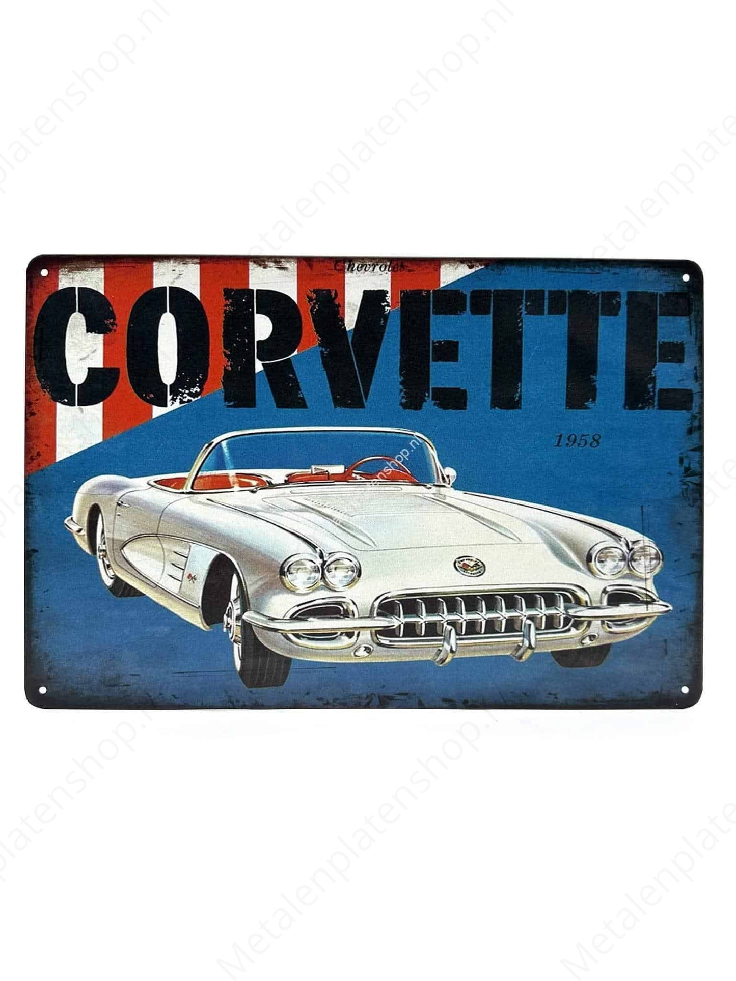Corvette - 1958 - Metal Wall Sign