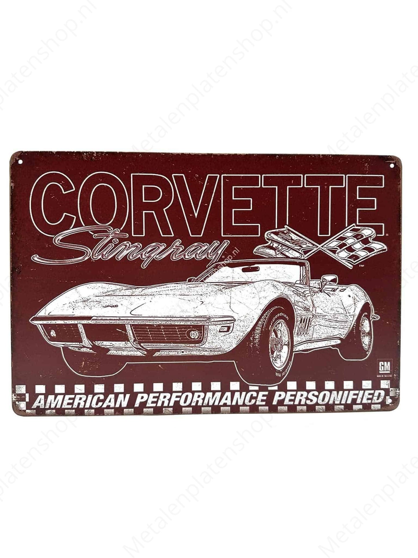 Corvette Stingray - American Performance Personified - Metal Wall Sign