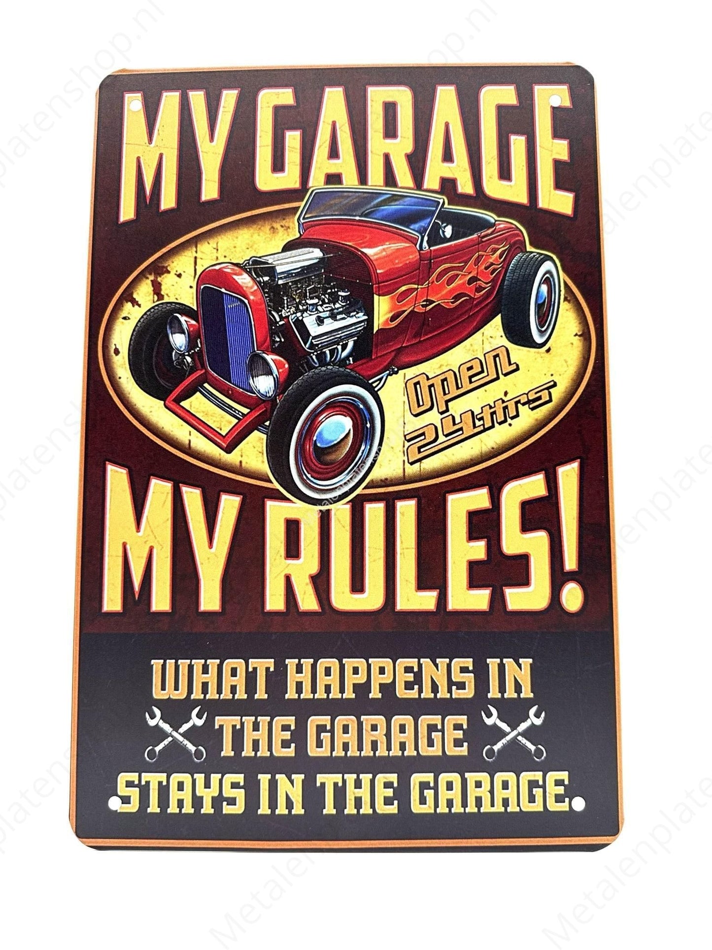 My Garage - My Rules - Metal Wall Sign