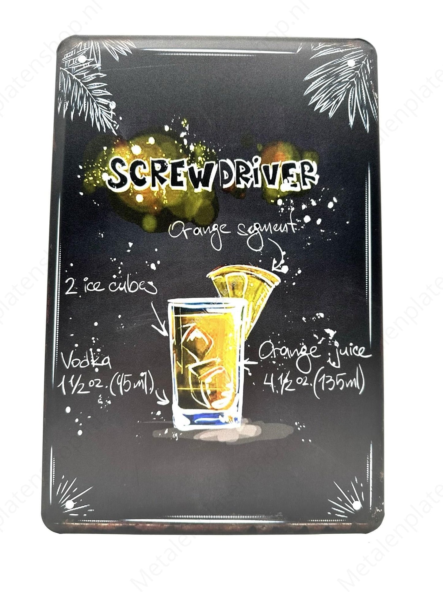 Screwdriver - Cocktails - Metal Wall Sign