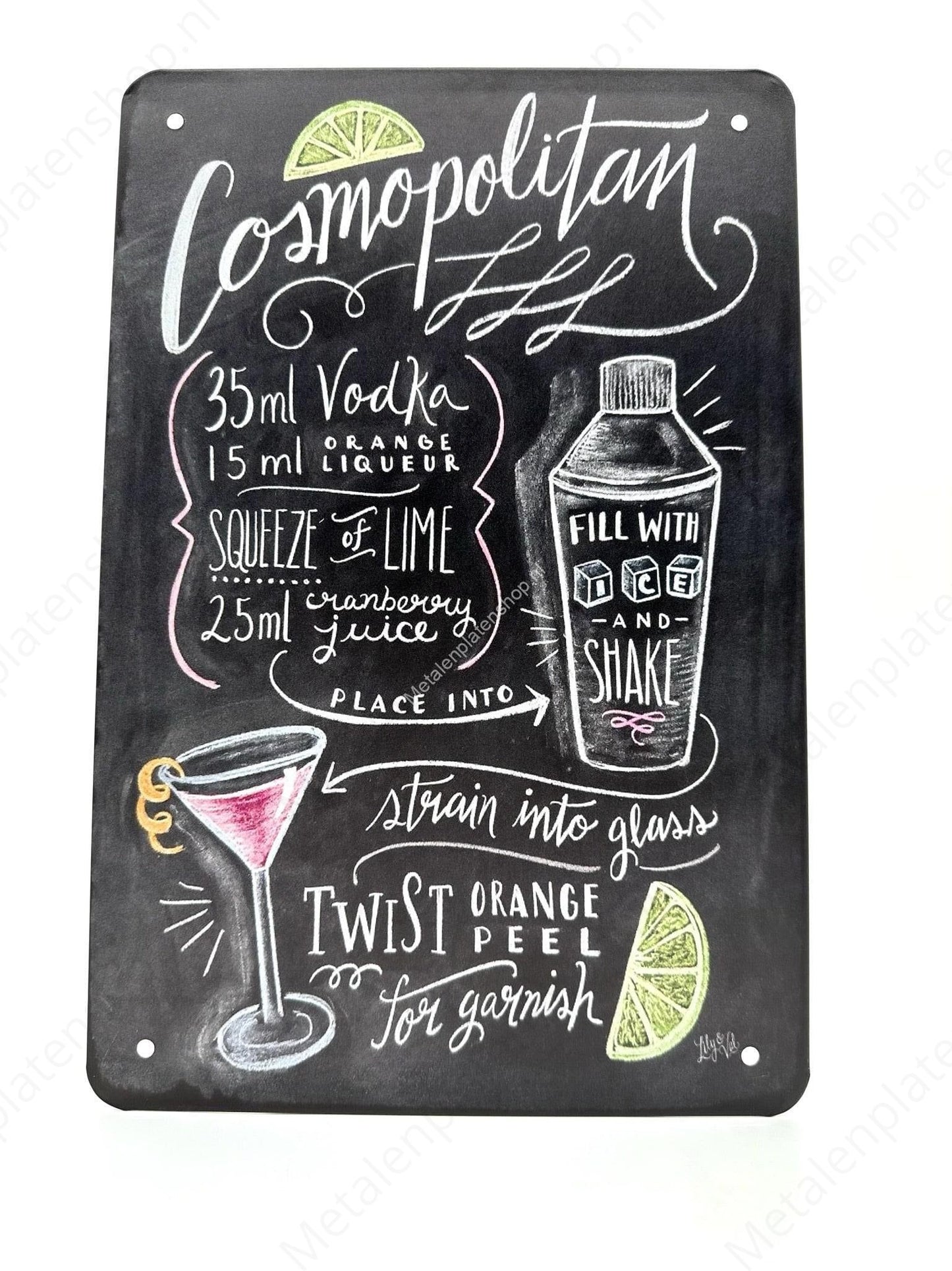 Cosmopolitan - Cocktails - Metal Wall Sign
