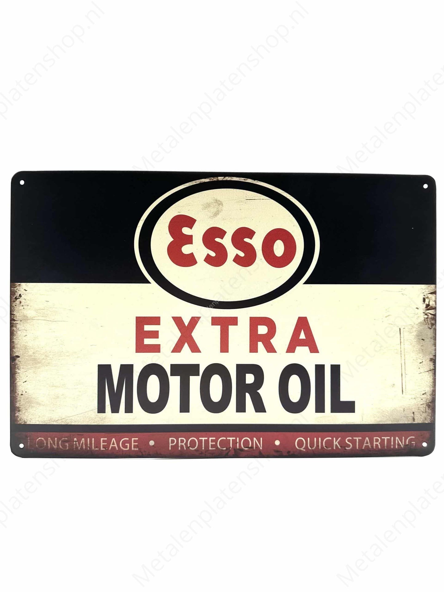 ESSO - Extra Motor Oil - Long Mileage - Protection - Quick Starting - Metal Wall Sign