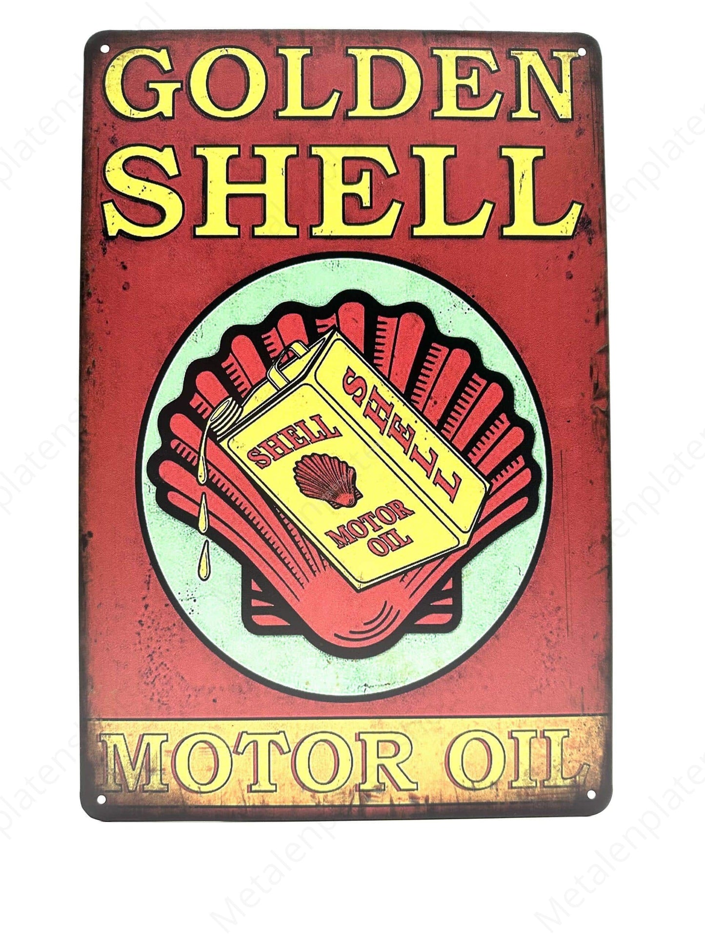 Golden Shell - Motor Oil - Metal Wall Sign