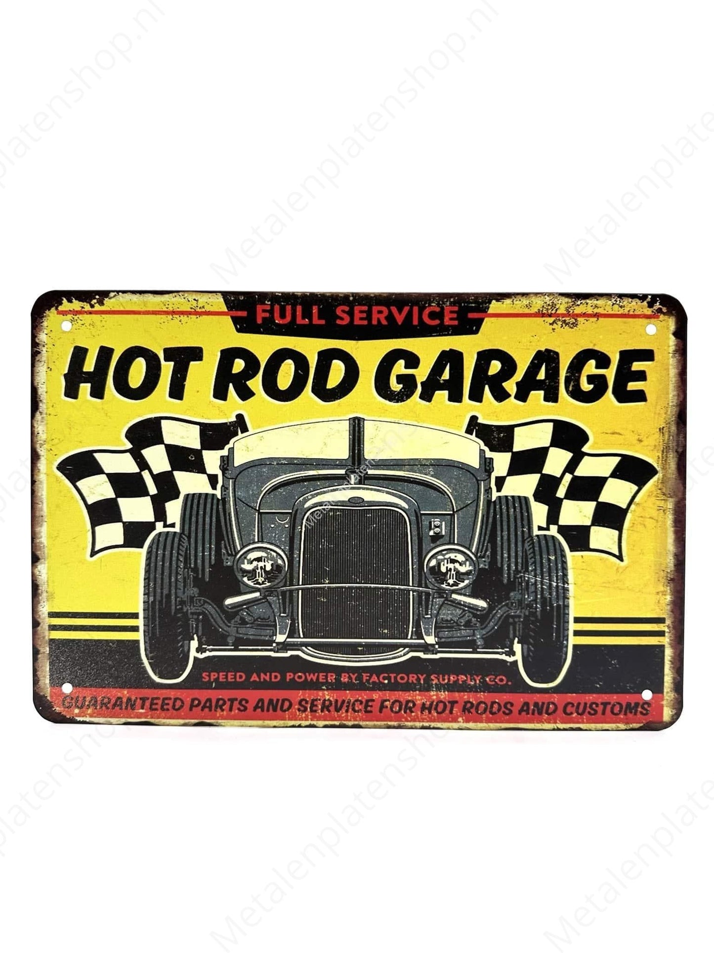 Hot Rod Garage - Metal Wall Sign