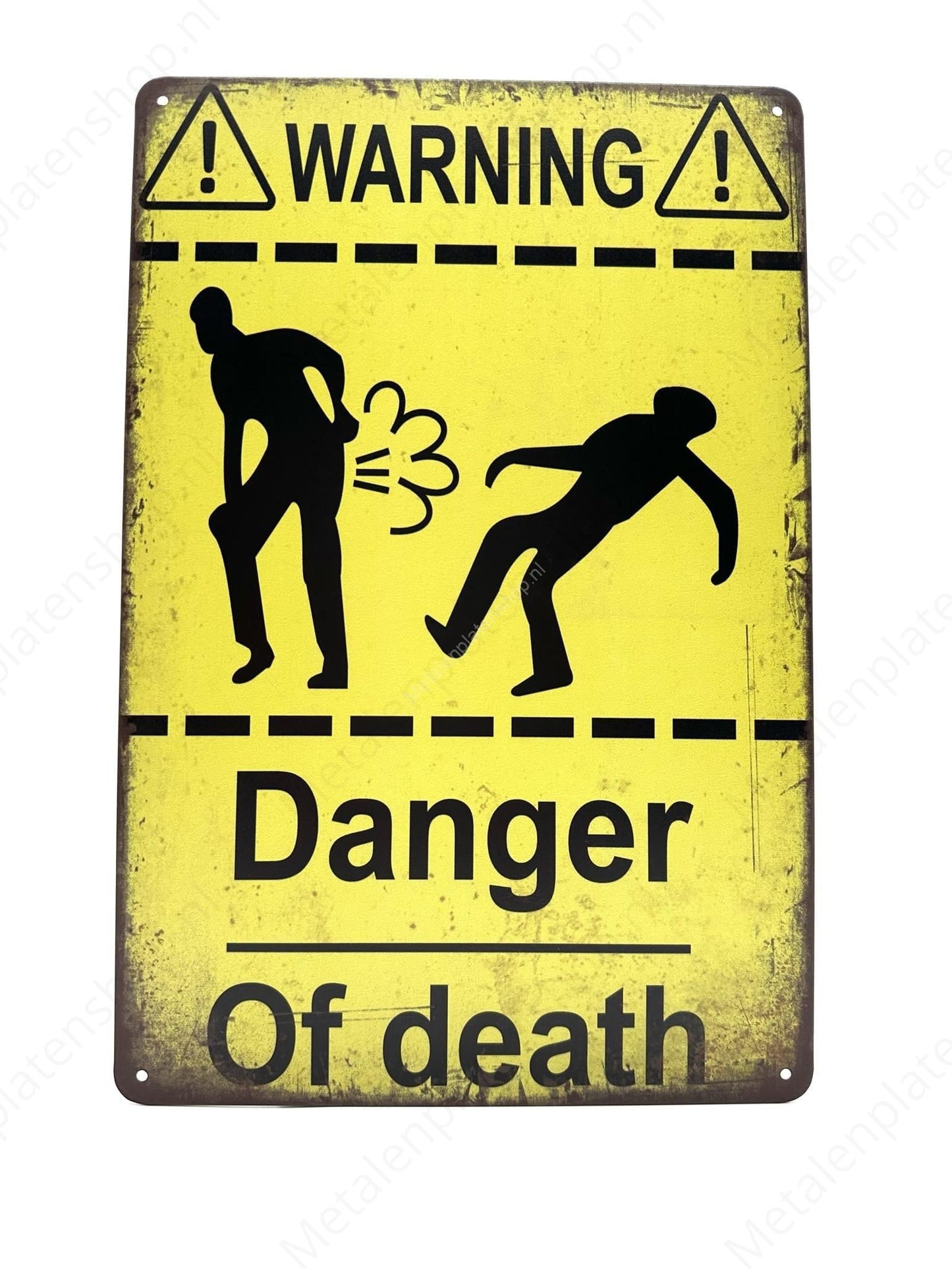 Warning - Danger of Death - Fart - Metal Wall Sign