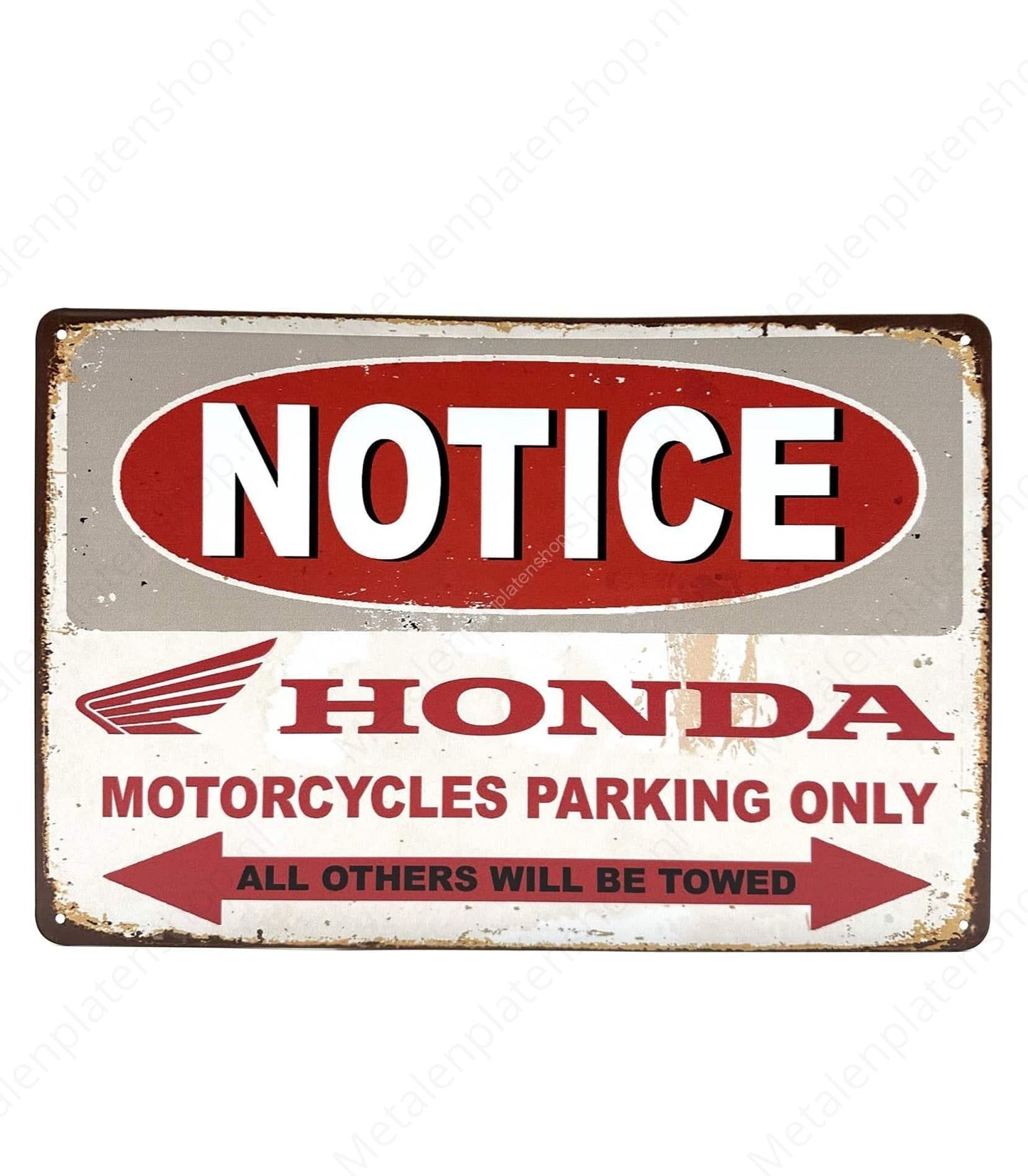Notice - Honda Motorcycles - Parking Only