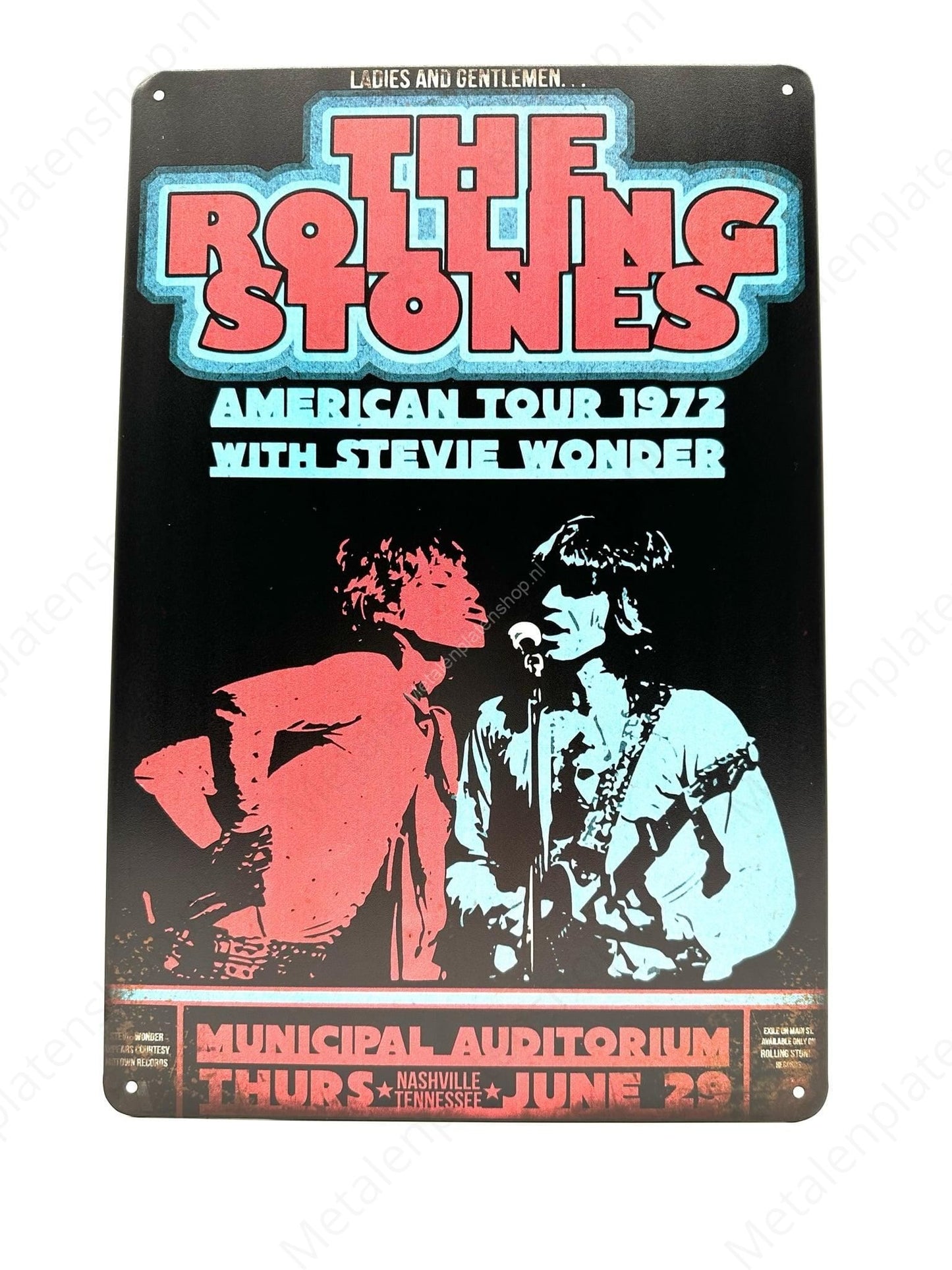 The Rolling Stones - American Tour 1972 - Metal Wall Sign