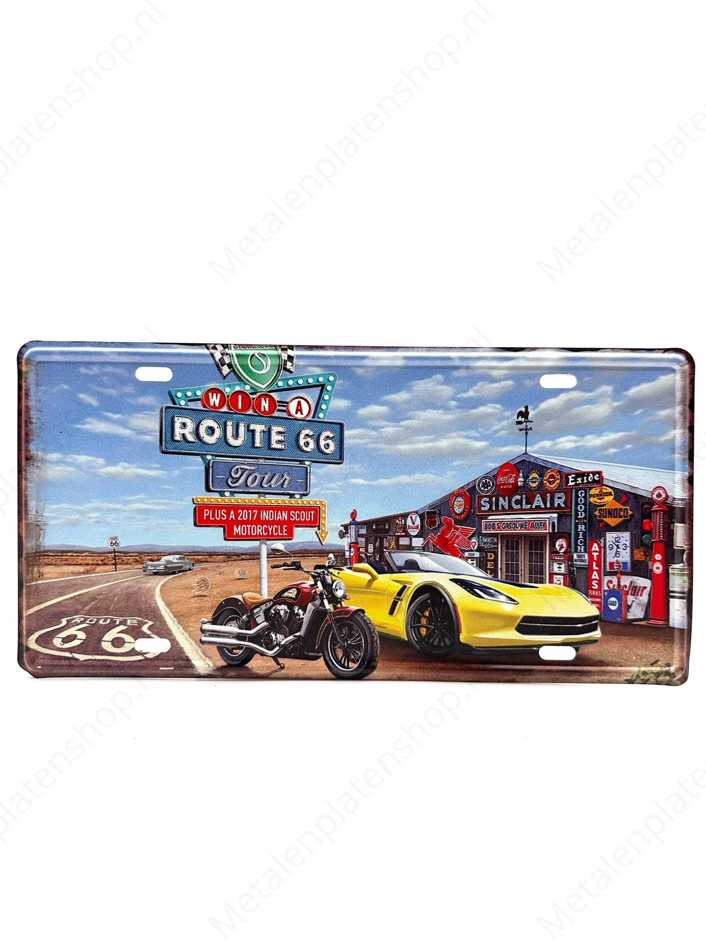 Kentekenplaat - Route 66 - 30x15cm