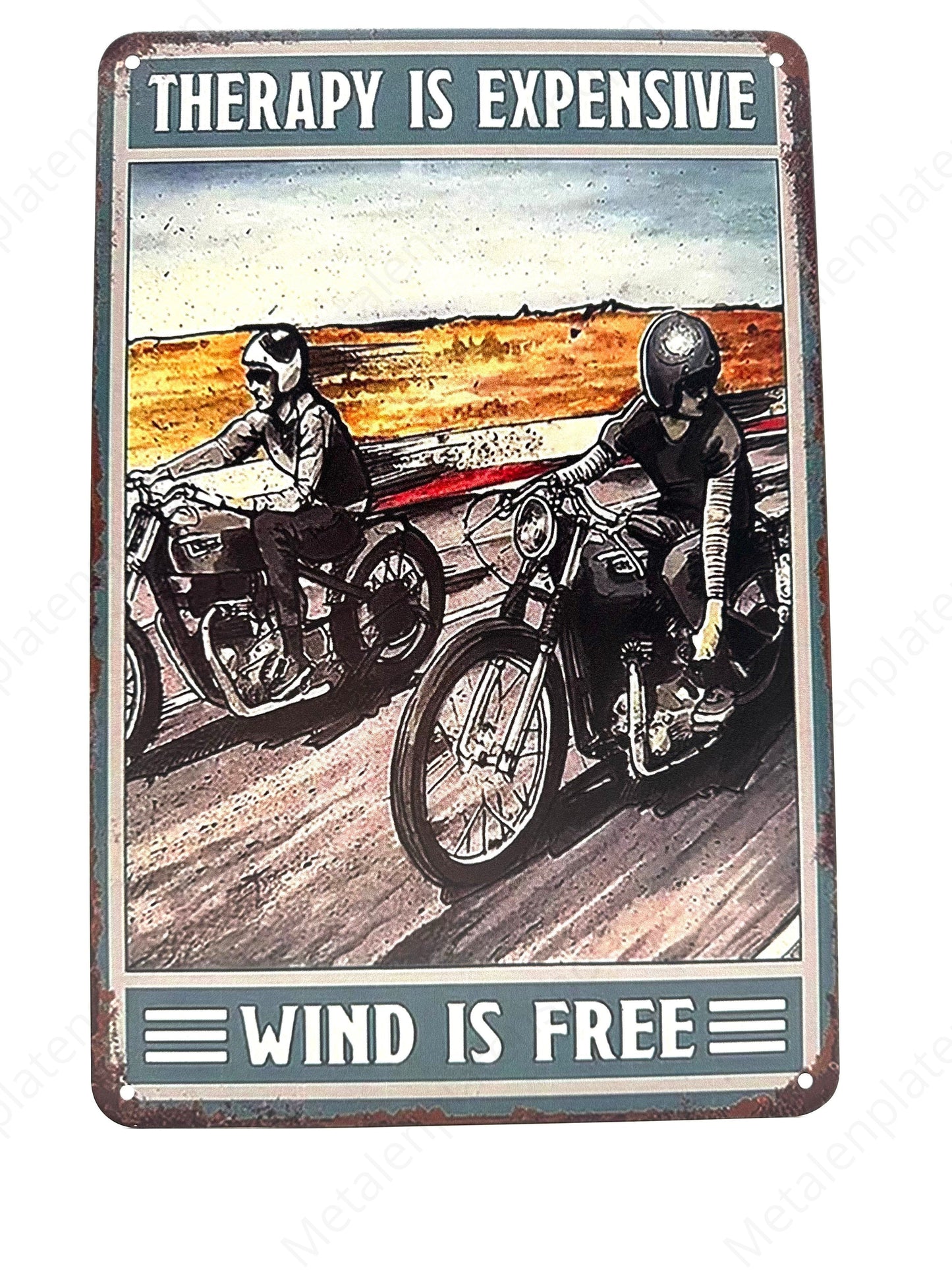 Therapy is expensive - Wind is free - Metal Wall Sign