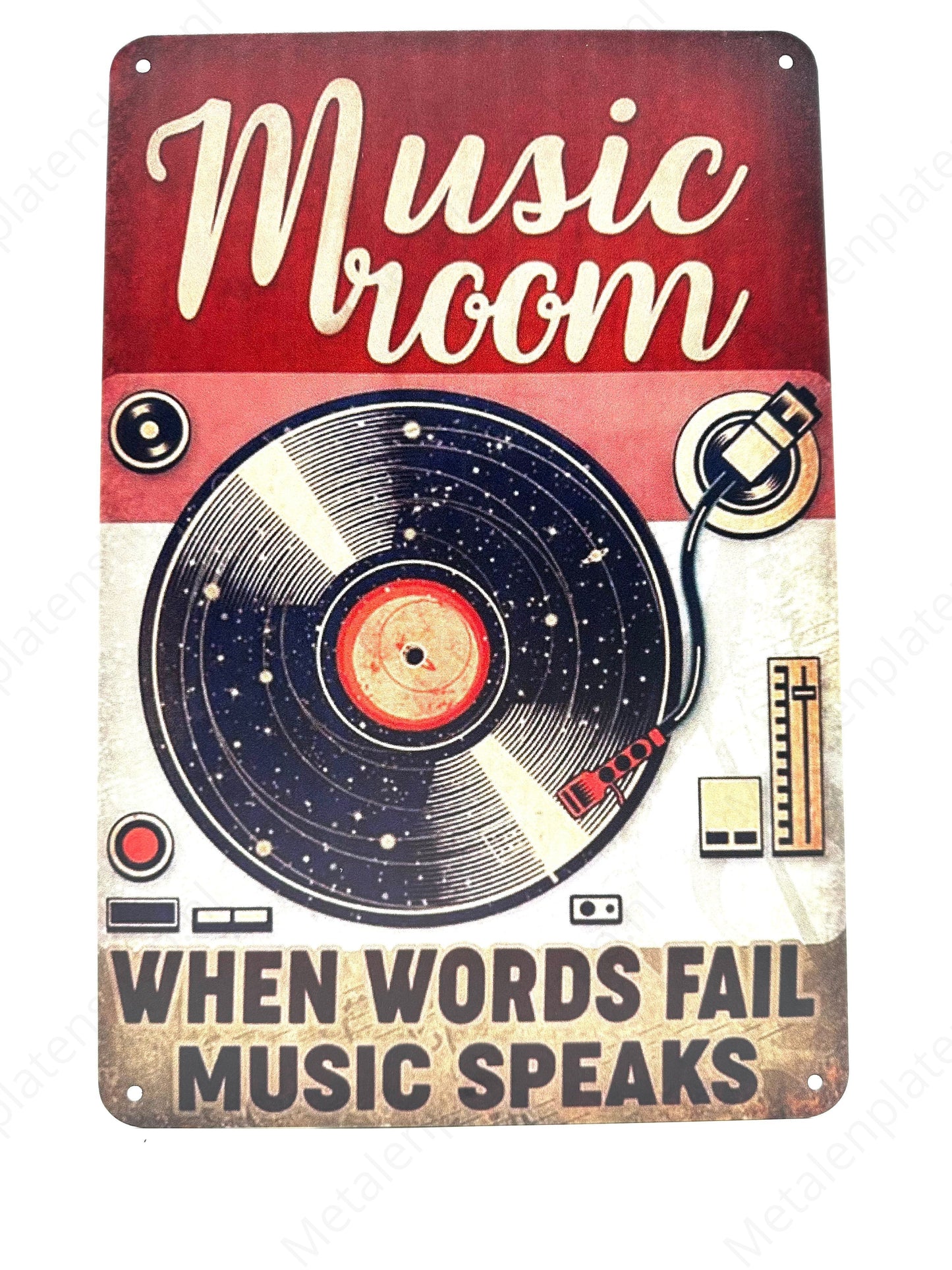 Musicroom - When words fail music speaks - Metal Wall Sign