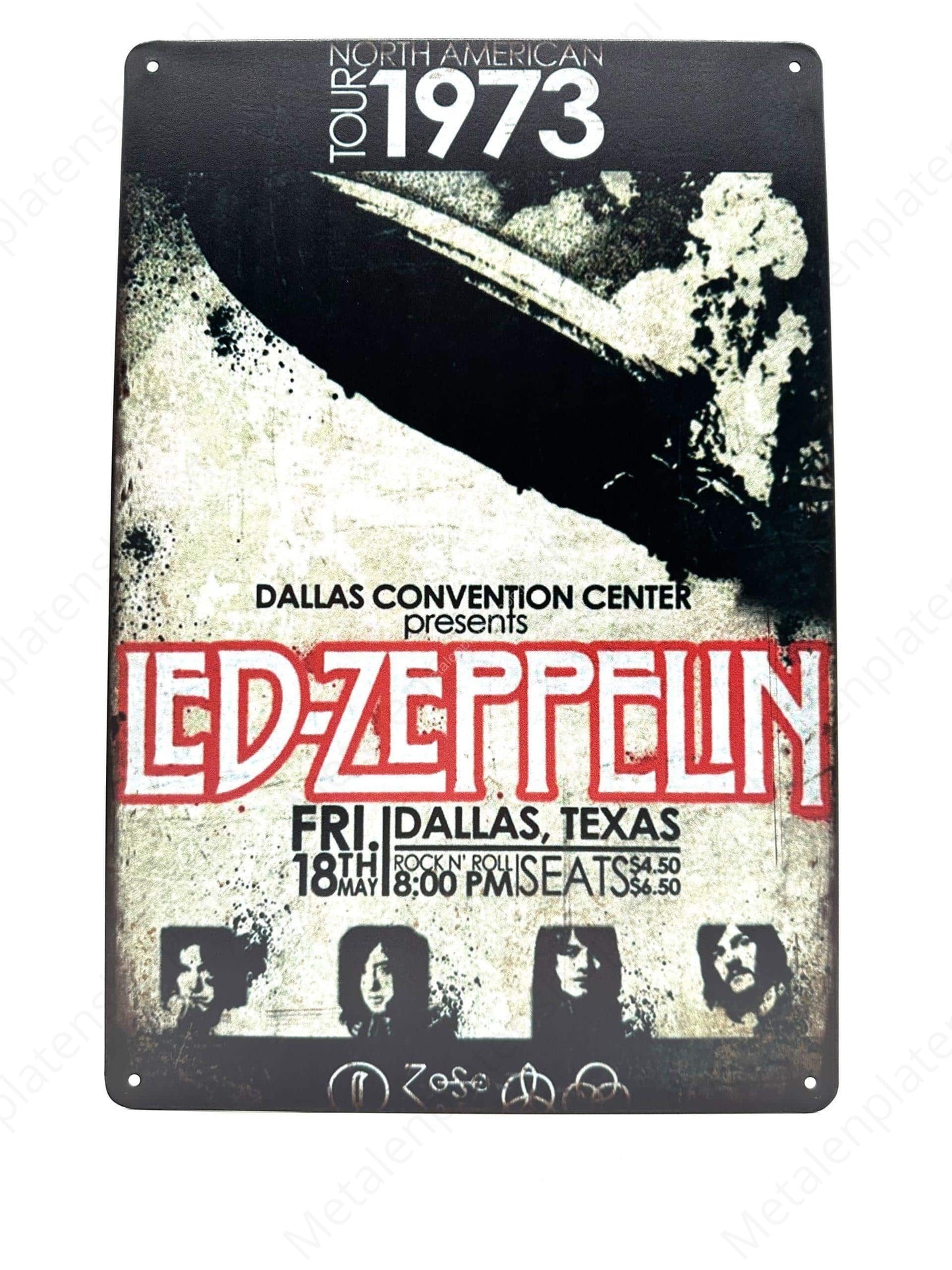 LED Zeppelin 1973 - Metal Wall Sign