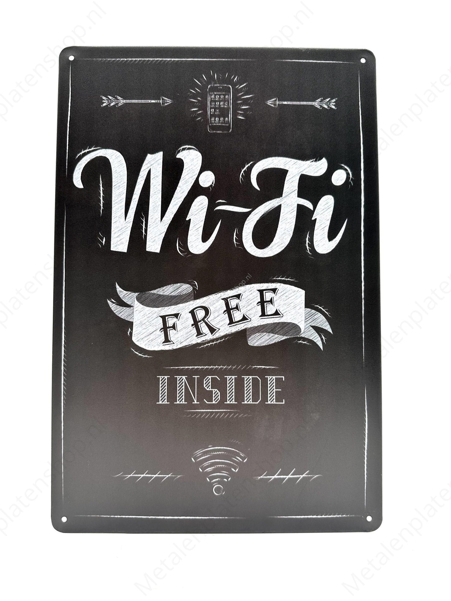 Wi-fi free inside - Metal Wall Sign