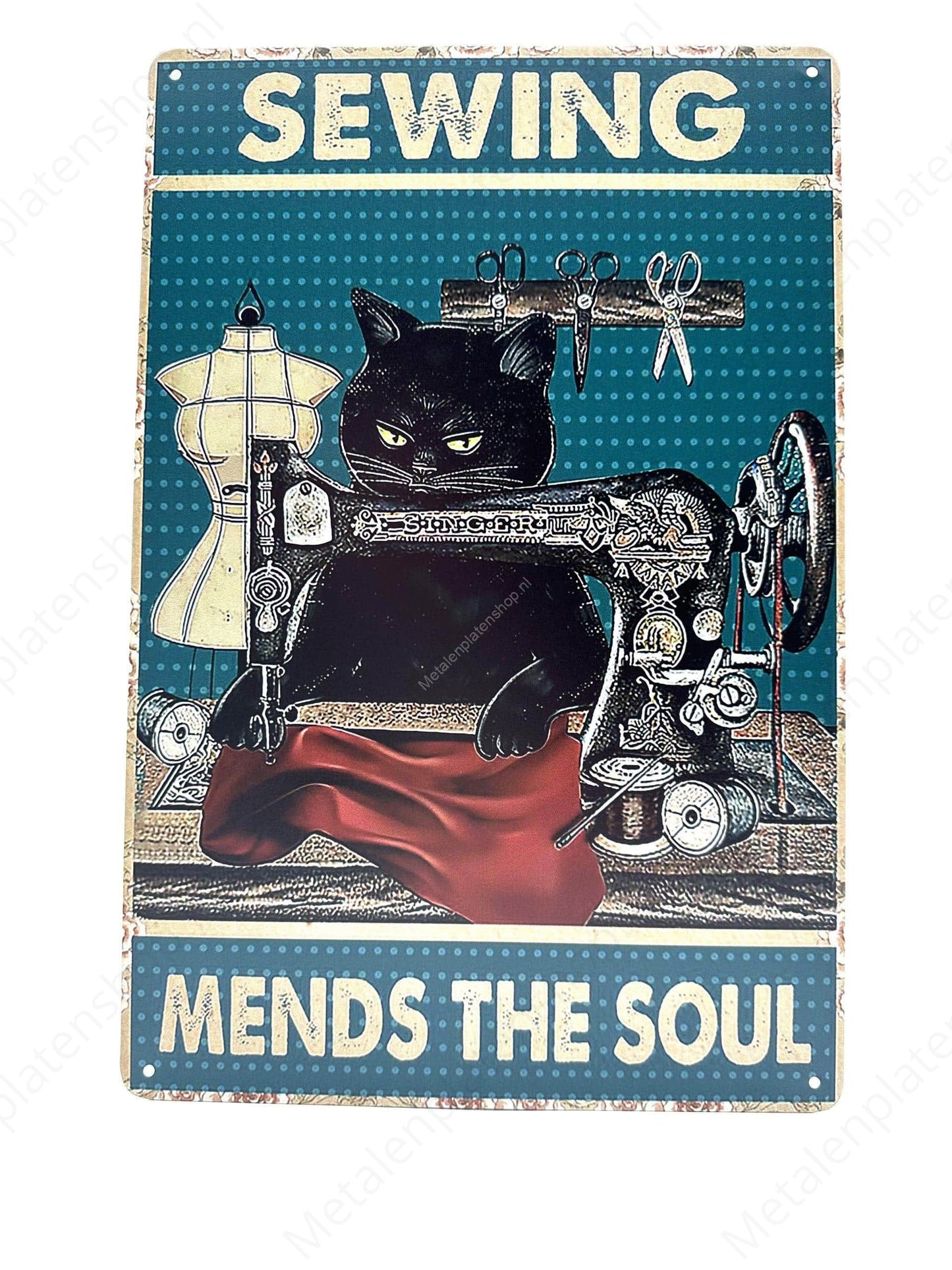 Sewing Mend The Soul - Metal Wall Sign