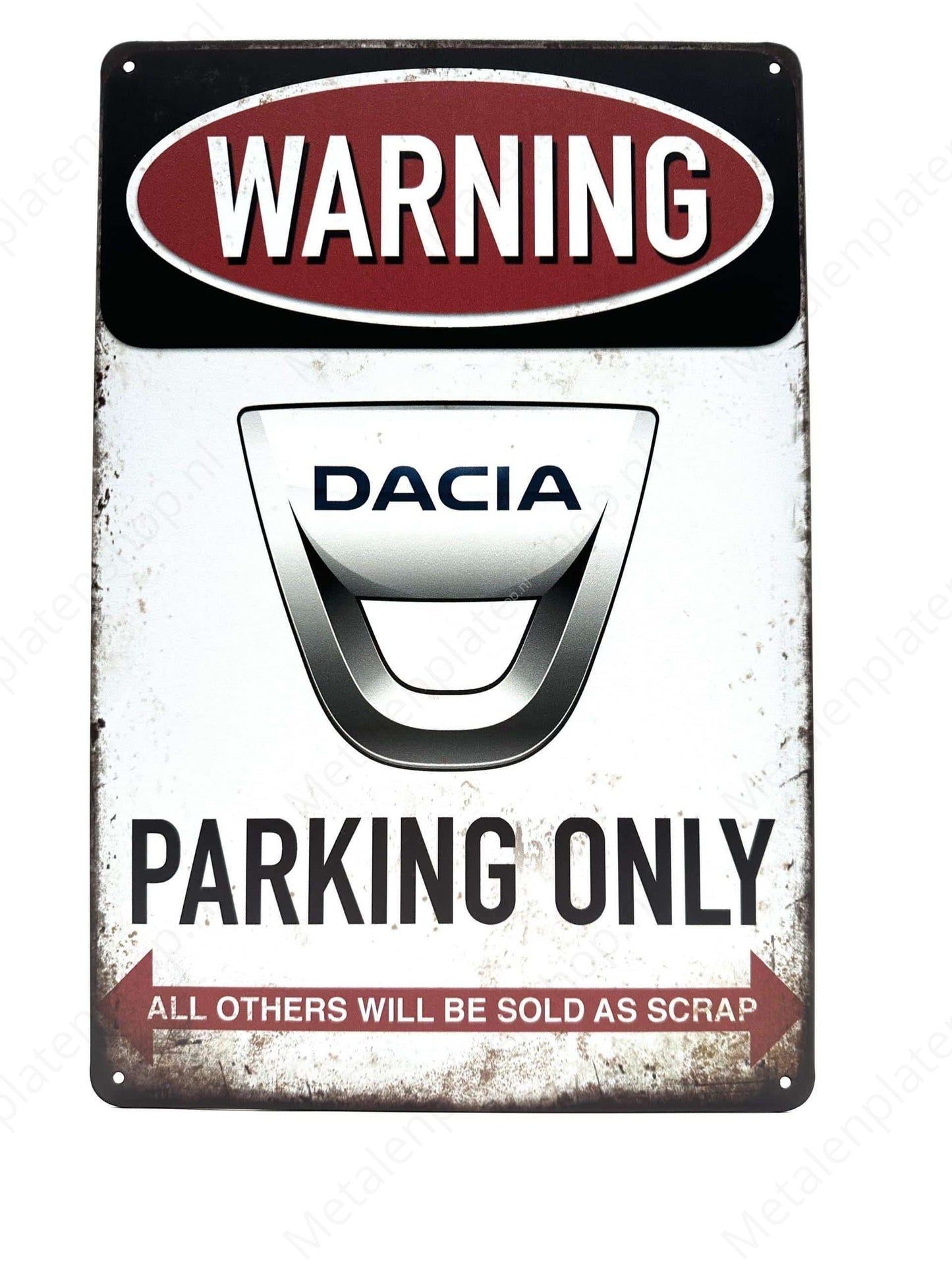 Warning Dacia Parking Only - Metal Wall Sign