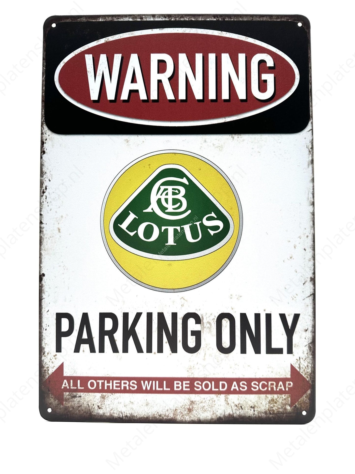 Warning Lotus Parking Only - Metal Wall Sign