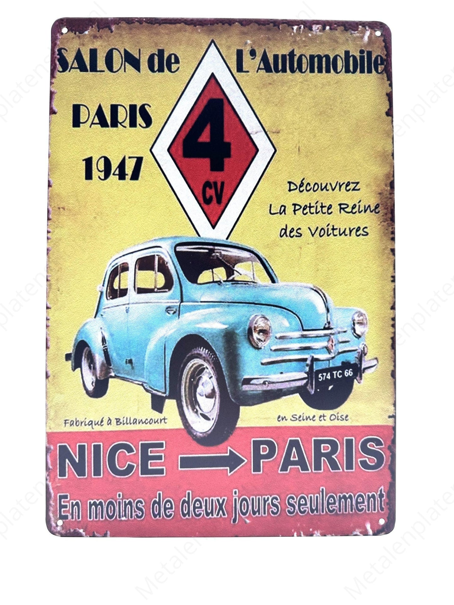 Salon de L'Automobile Paris 1947 - Metal Wall Sign