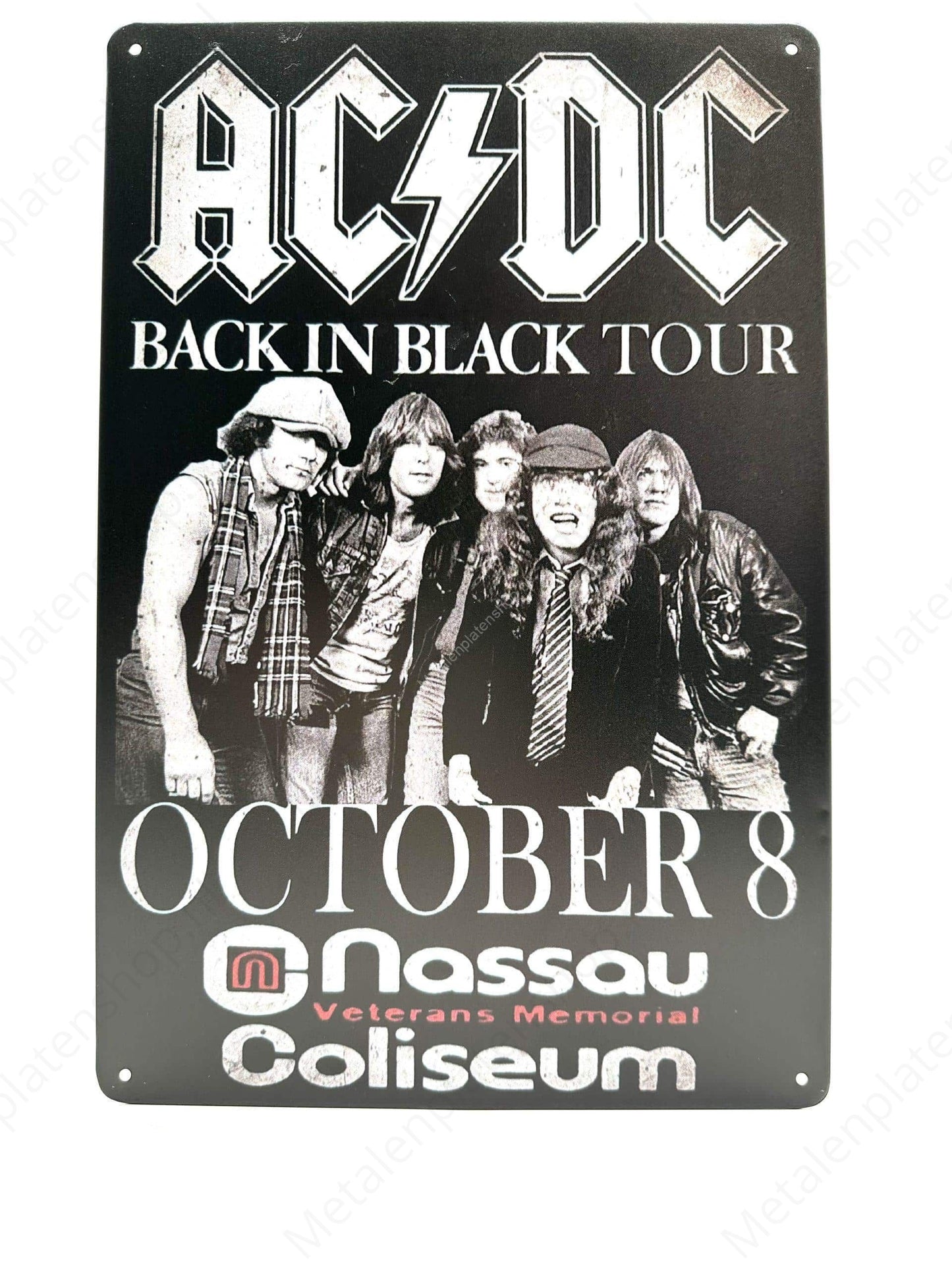 AC-DC Back In Black Tour - Metal Wall Sign