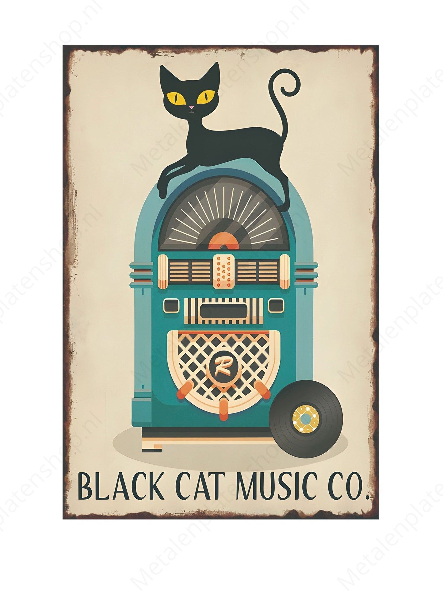 Black Cat Music Co. - Metal Wall Sign