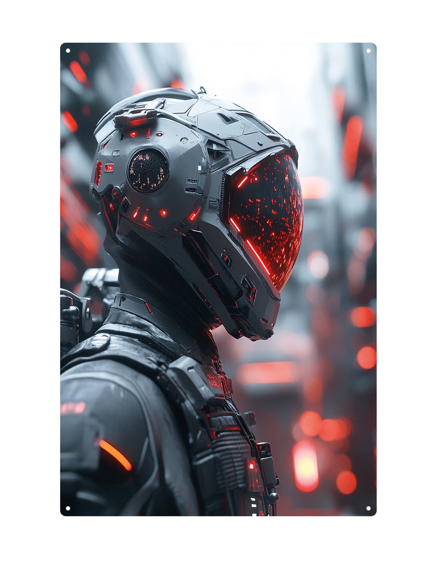 Red gray spacesuit