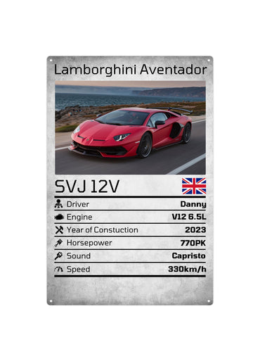 Eigen voertuig informatie & foto - Metalen wandbord