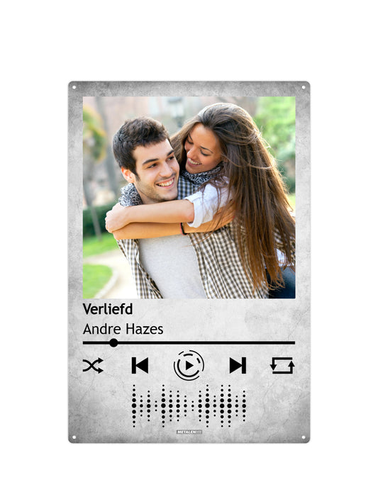 Jouw lied - Met eigen naam en foto - Metalen Wandbord
