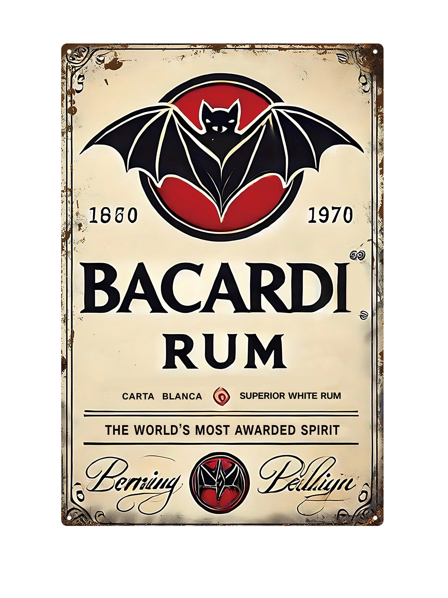 Bacardi Rum - Metal Wall Sign