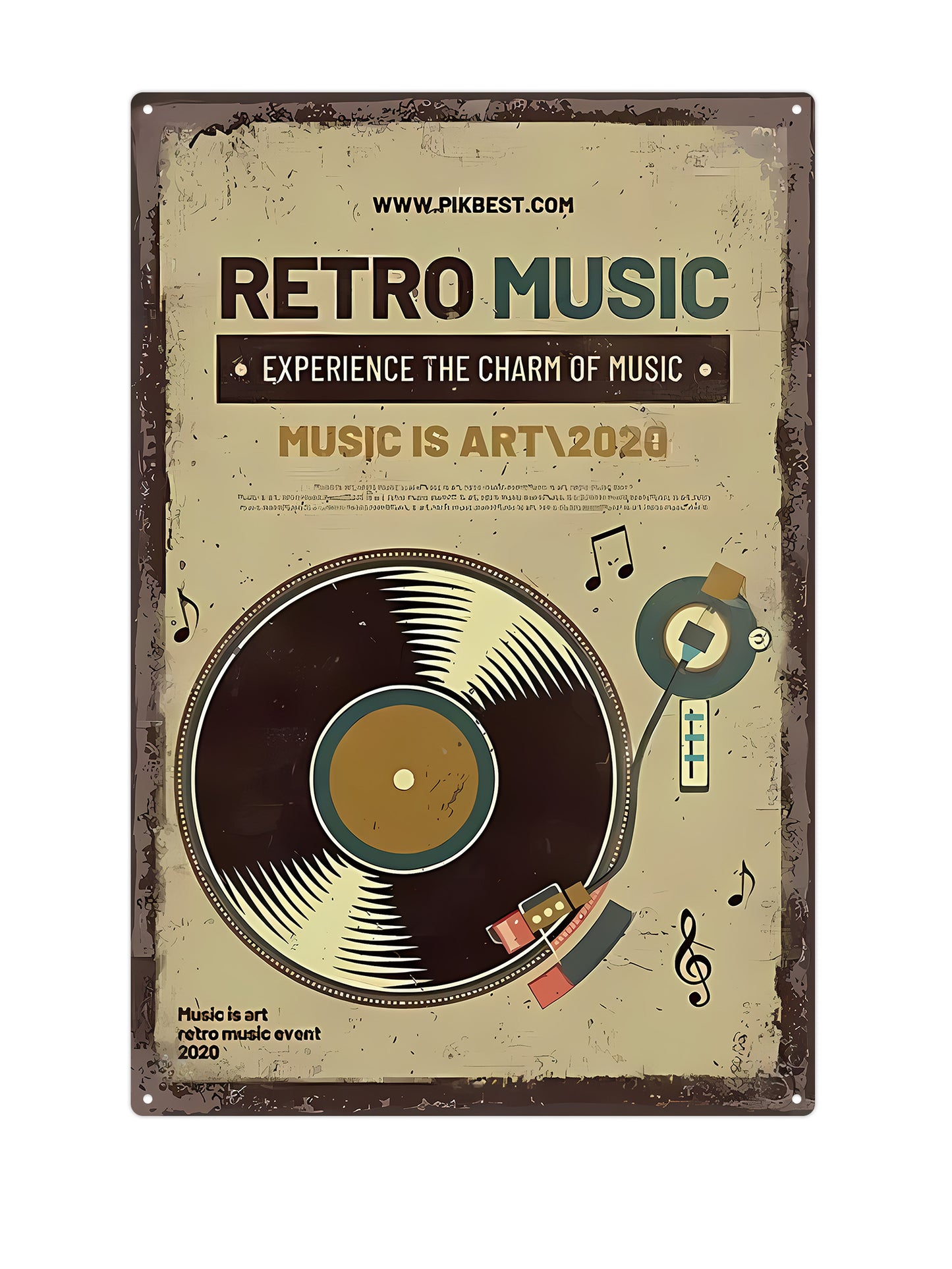Retro Music - Metal Wall Sign