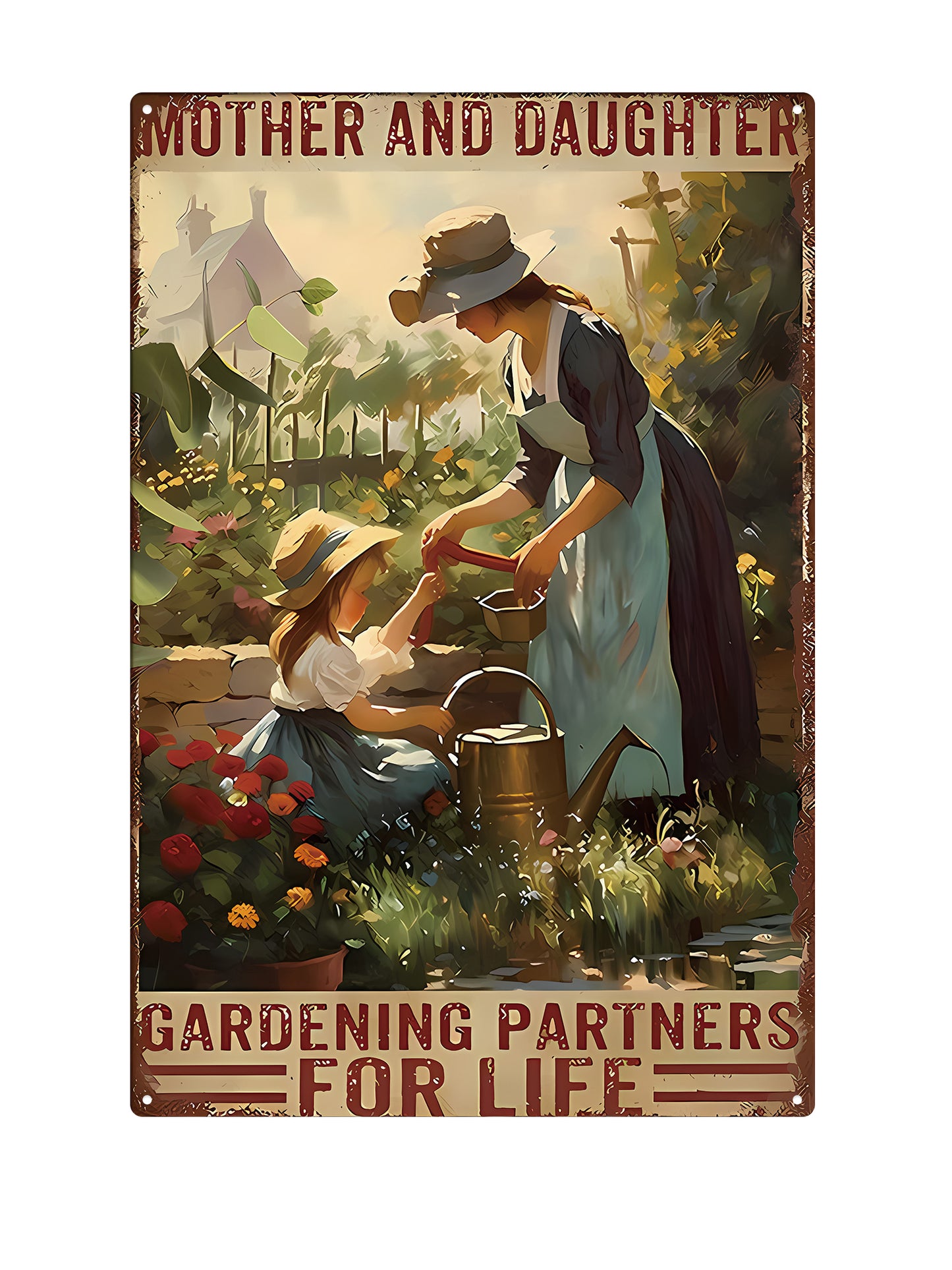 Mother and Daughter - Gardening partners for life - Metal Wall Sign